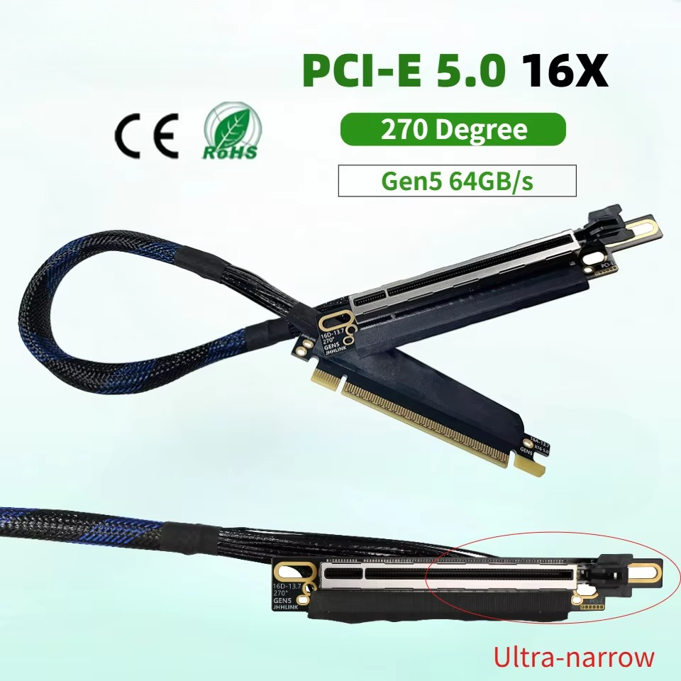 Rechte hoek, omkeerbare PCIe 5 - Pcie 5.0 Gpu Riser Cable recensie en prijs